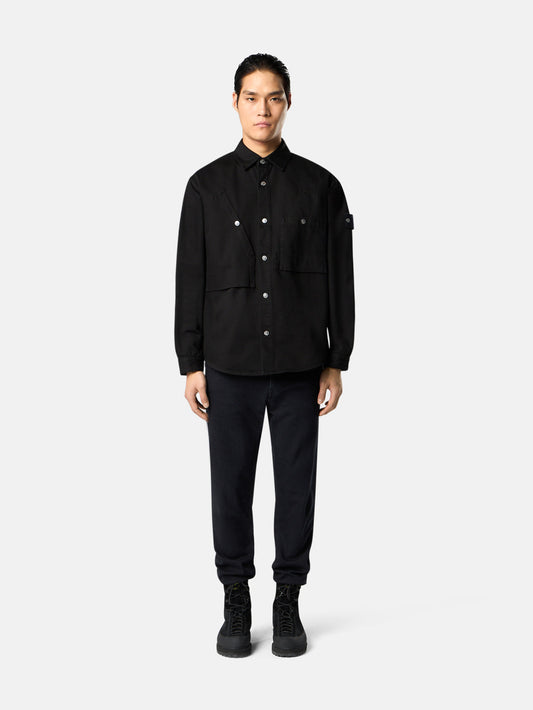 J100007 STRETCH BLACK DENIM-RINSED